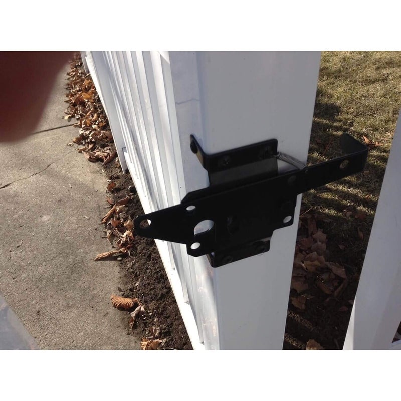 Jake Sales Vinyl Gate Latch Black (for Vinyl, Wood, PVC etc Fencing) Fence Gate Latch w/Mounting Hardware - Gate Latches Have a 90 Degree Bracket Resulting in a Positive Latch to Gate Connection - Image 5